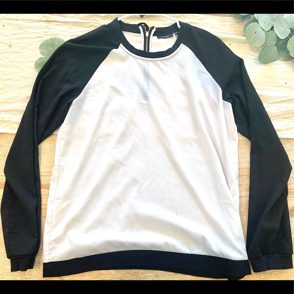 Black and white blouse